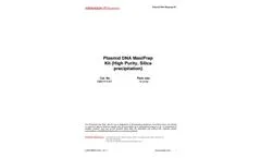Krishgen - Model KBN101041 - Plasmid DNA MaxiPrep Kit (High Purity, Silica Precipitation) - Datasheet