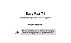 EasyMax - Model T1 - Self-Monitoring Blood Glucose System - Manual