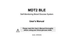 Model MDT2 BLE - Bluetooth Connectivity Glucose Meter - Manual