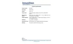 ImmunoVision - Model DNA-3000 - DNA (Double Stranded) from Plasmid Specifications - Brochure
