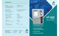 AGD - Model HT320 - 3 Part - Fully Automated Hematology Analyzer Brochure