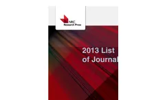 2013 NRC Research Press journals catalogue
