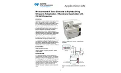Measurement of Trace Elements in Naphtha Using Ultrasonic Nebulization / Membrane Desolvation with ICP-AES Detection - Application Note