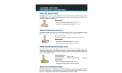 Singer Valve J0074A Micrometer Needle Valve - Operations Guide